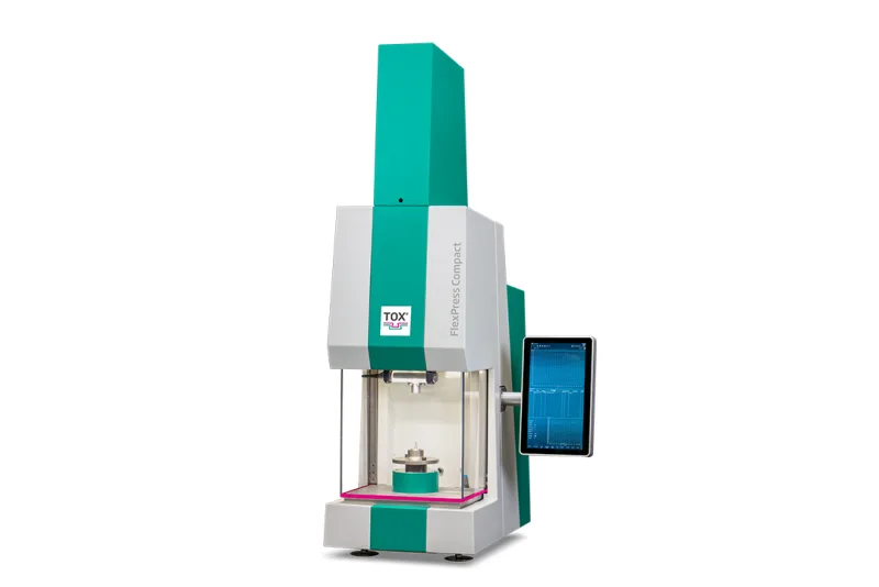 TOX FlexPress — presă de banc pneumo-hidraulică TOX PRESSOTECHNIK, gamă 2–57 kN, acționare pneumatică și pneumo-hidraulică cu cursă de apropiere manuală